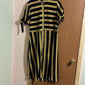 Black white yellow dress from target